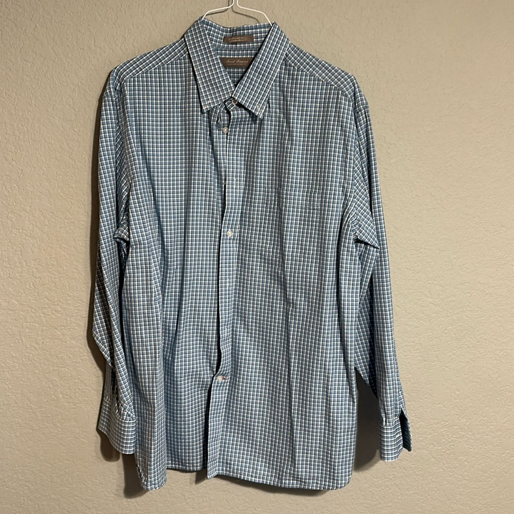 Daniel Cremieux Long-Sleeve Button Down Shirt, Size XL, Blue/Green/White